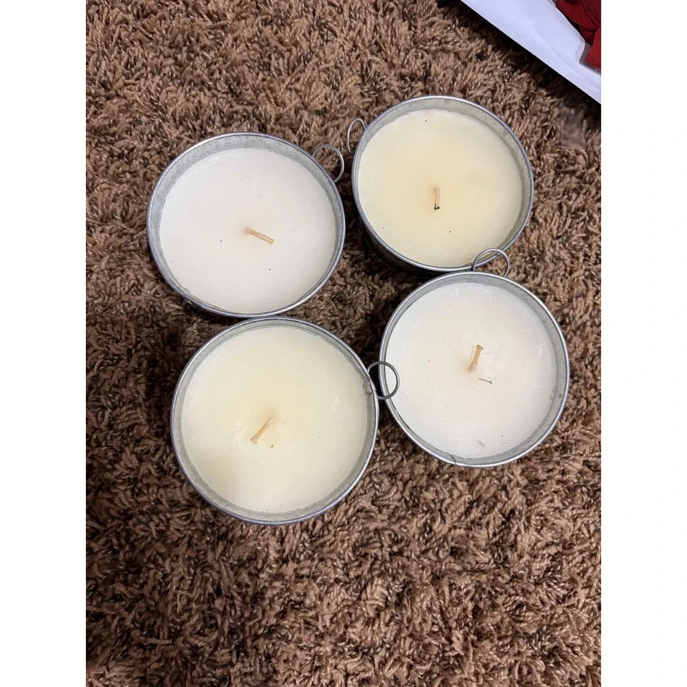 Set of 4 Citronella Outdoor Candles in Galvanized Metal Buckets Silver P01203